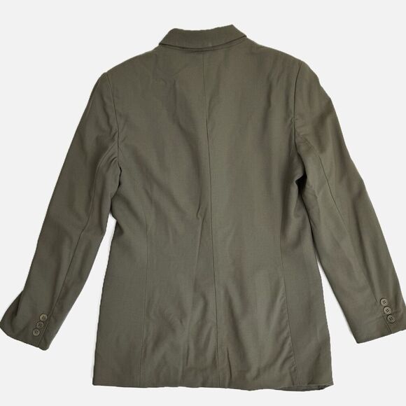 Calvin Klein Wool Jacket Coat Sz 6 Taupe 3 Button Single Breasted Lined Woman’s - Picture 2 of 16